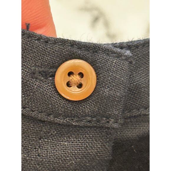 Everlane Black 100% Linen Button Front Picnic Cropped Sleeveless Top Shirt 8 M - Picture 2 of 8